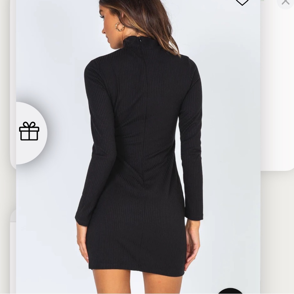 NWOT Princess Polly Kehlanae Mini Ribbed Dress Black